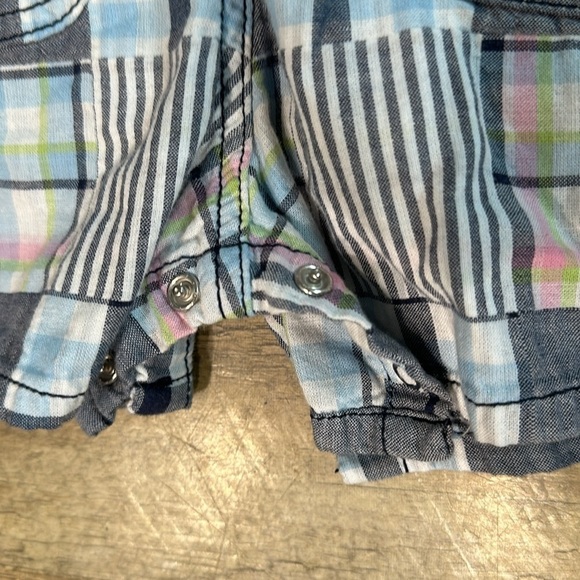 BOYS GYMBOREE OVERALLS WITH BUTTON SNAPS AT BOTTOM 6-12 MOS NWOT PLAID - Picture 3 of 4